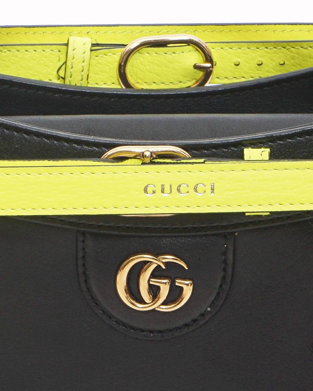 Gucci Diana Black Leather Bamboo Handle Tote Bag