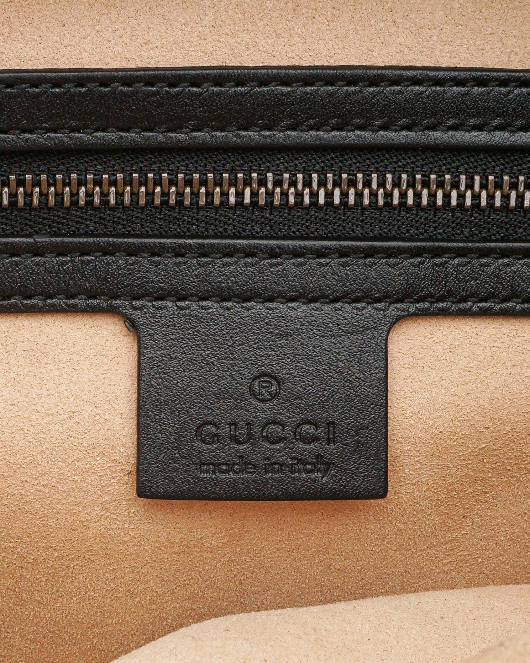 Gucci Diana Black Leather Bamboo Handle Tote Bag