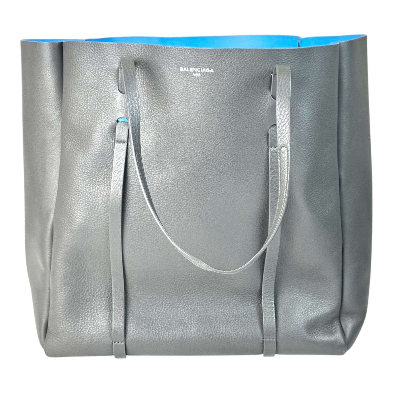Balenciaga Grey with Blue Interior Everyday Tote Bag