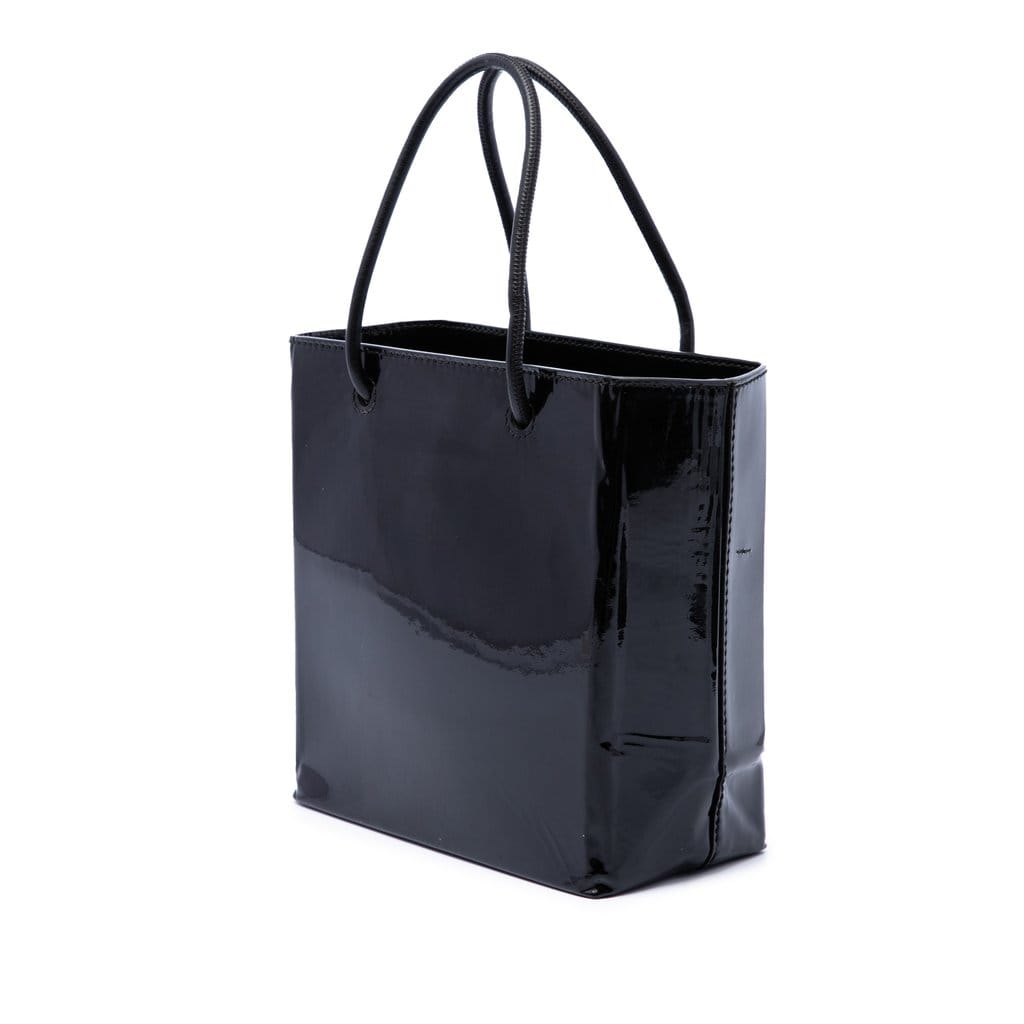Balenciaga Patent Logo Shopping Tote XXS