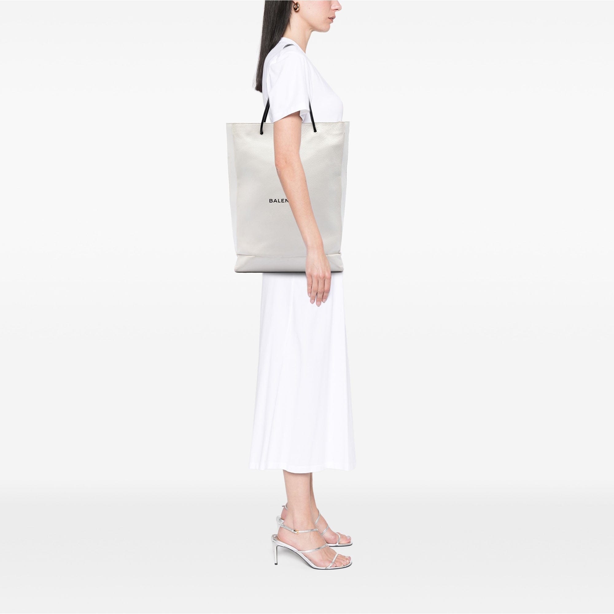 Balenciaga Large Calfskin Logo North South Shopping Tote
