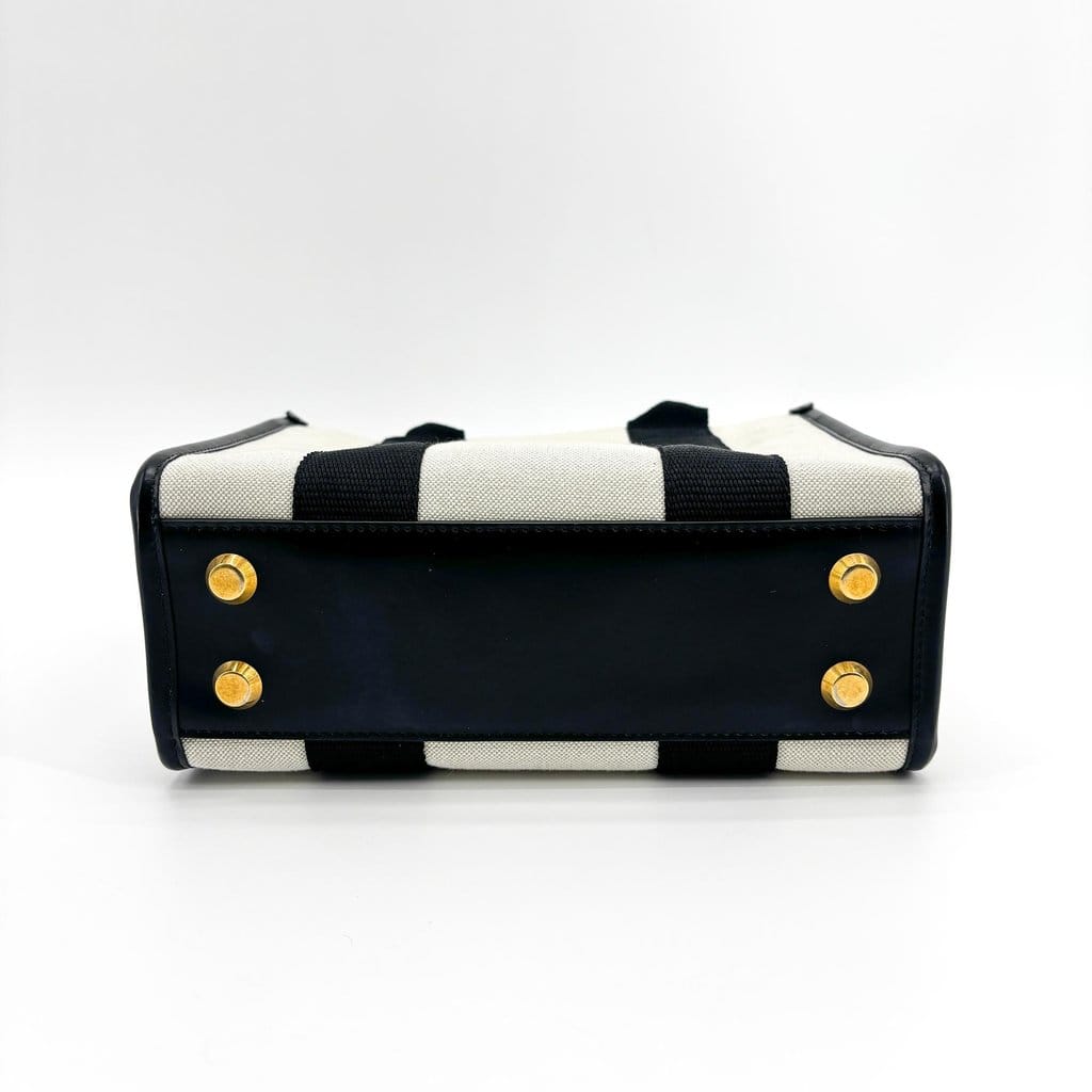 Balenciaga Hardware XS Canvas Tote Bag Natural Black