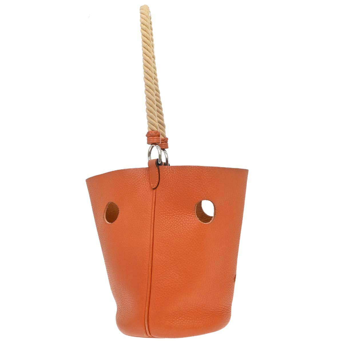 Hermes 2005 Orange Taurillon Clemence Mangeoire PM Handbag