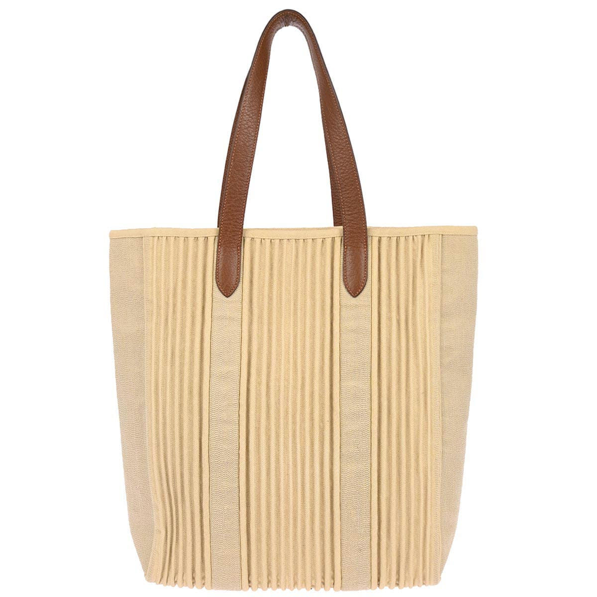 Hermes Beige Toile Denim Canelee Cabas Calicut Tote Bag