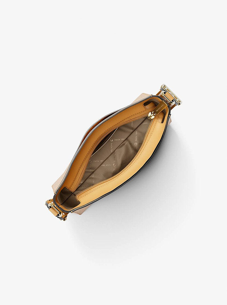 Michael Kors Jet Set Small Signature Logo Crossbody Bag Honeywheat
