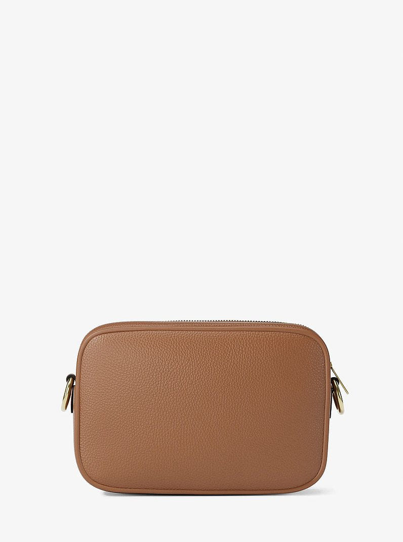 Michael Kors Jet Set Large Pebbled Leather Camera Crossbody Bag Luggage