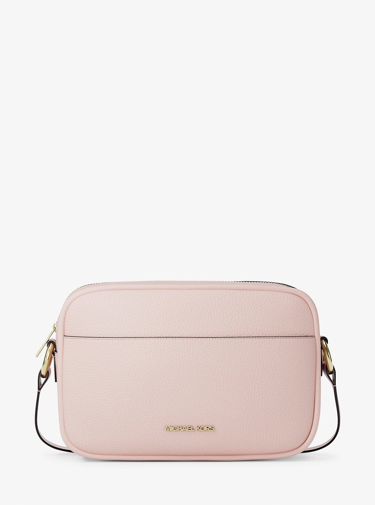 Michael Kors Jet Set Large Pebbled Leather Camera Crossbody Bag Powder Blush