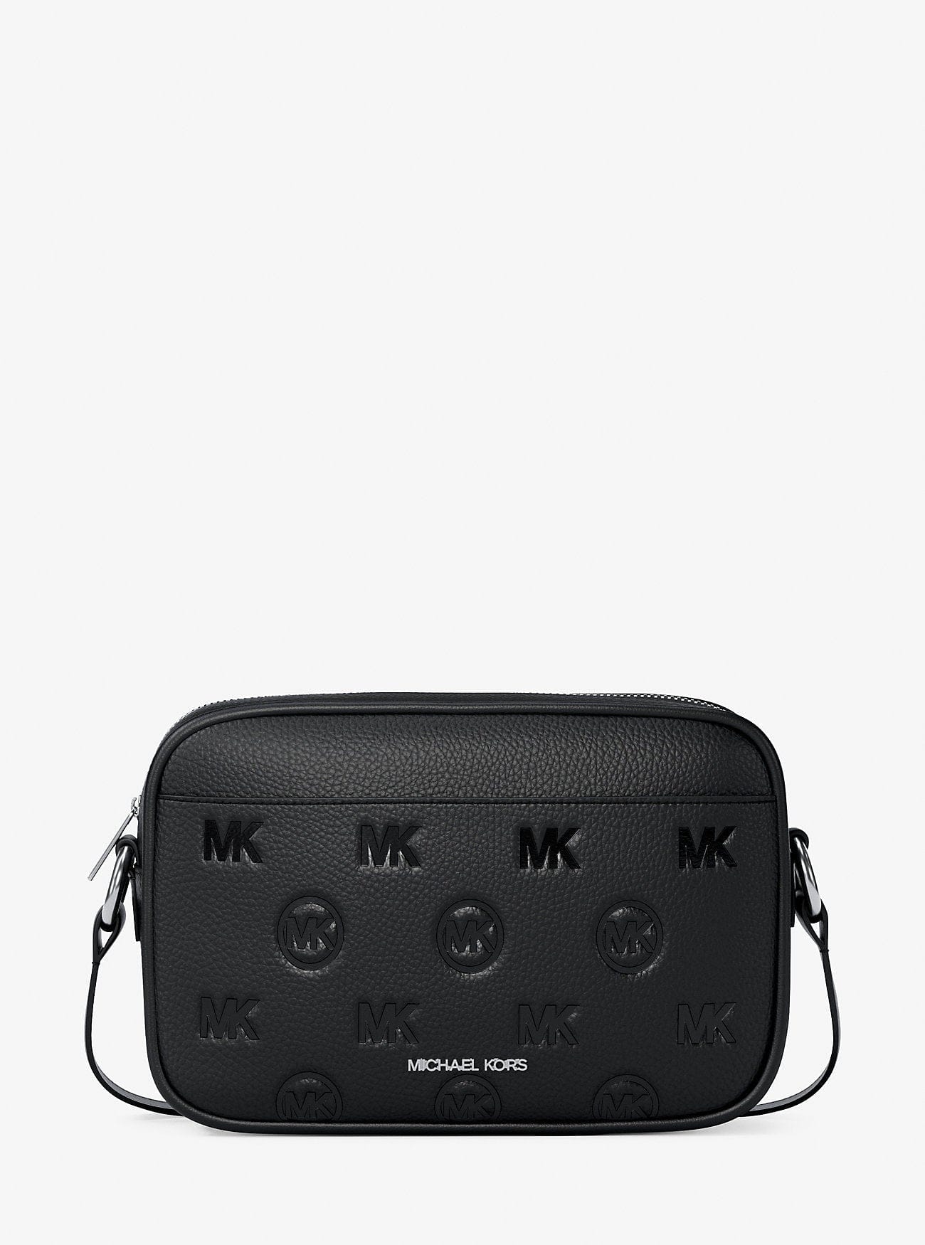 Michael Kors Jet Set Travel Large Logo Debossed Camera Crossbody Bag Black