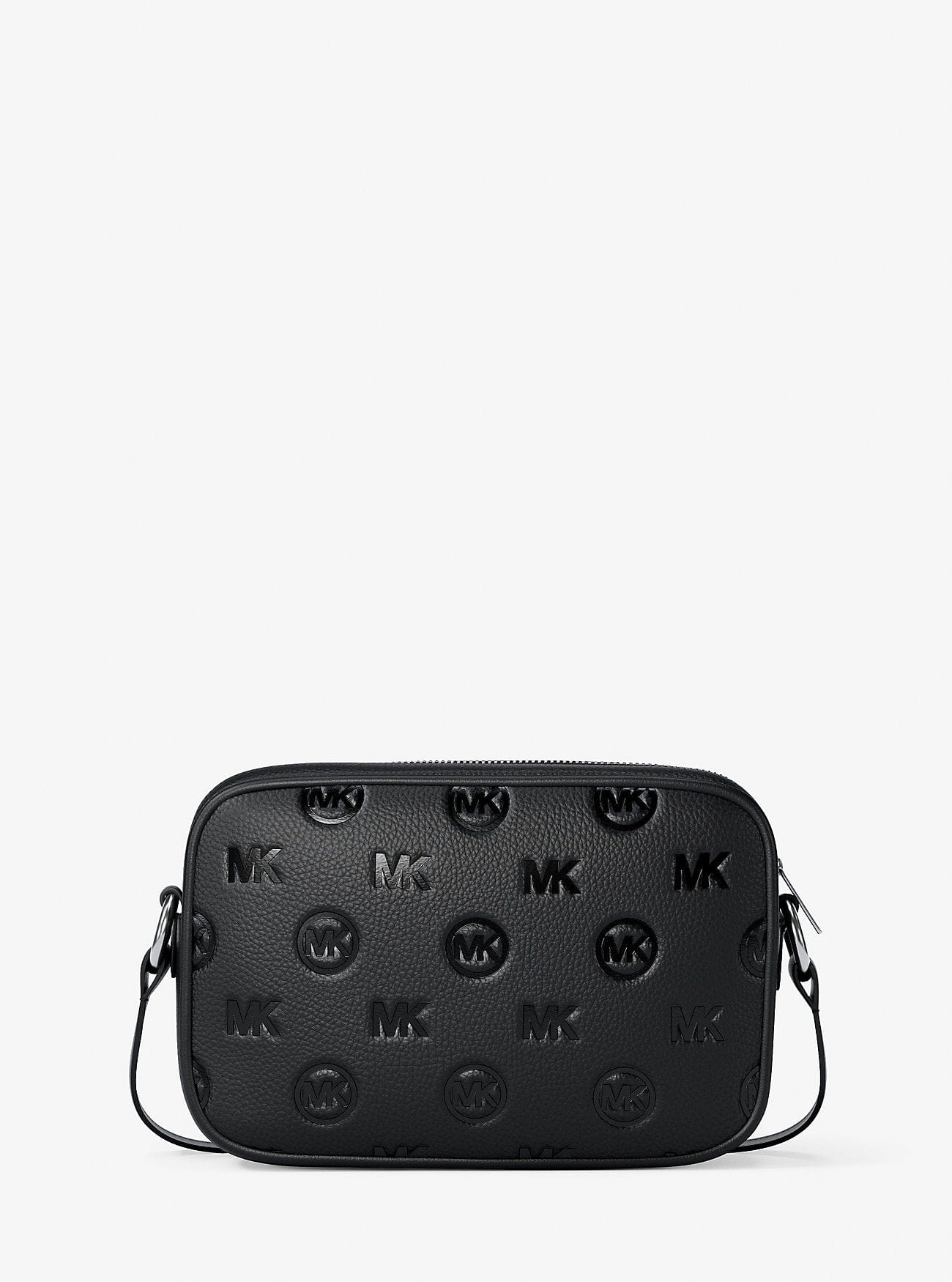 Michael Kors Jet Set Travel Large Logo Debossed Camera Crossbody Bag Black