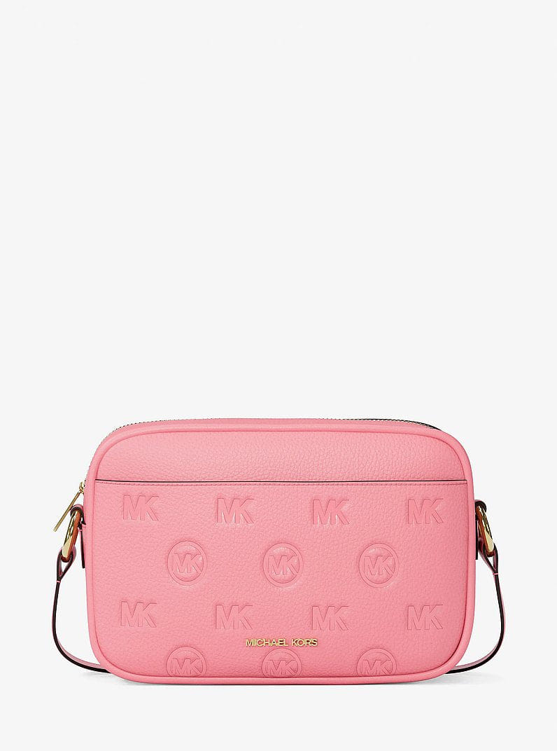 Michael Kors Jet Set Travel Large Logo Debossed Camera Crossbody Bag Carnation