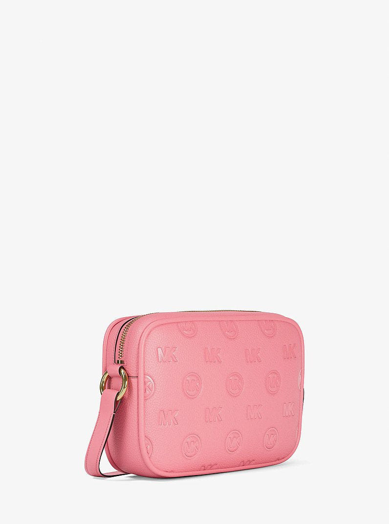Michael Kors Jet Set Travel Large Logo Debossed Camera Crossbody Bag Carnation