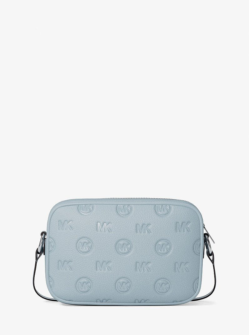 Michael Kors Jet Set Travel Large Logo Debossed Camera Crossbody Bag Pale Ocean