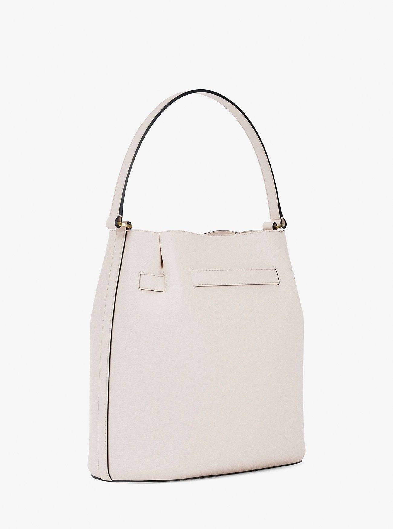 Michael Kors Carson Medium Pebbled Leather Convertible Bucket Crossbody Bag Lt Cream