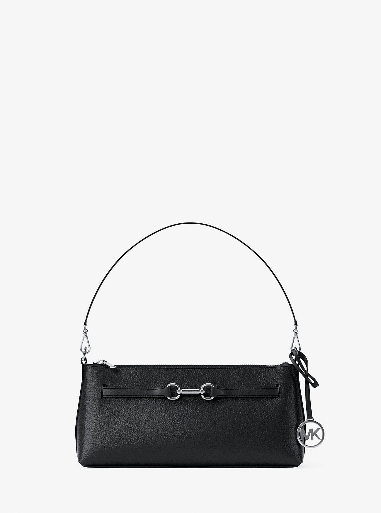 Michael Kors Carson Small Pebbled Leather Convertible Crossbody Bag Black