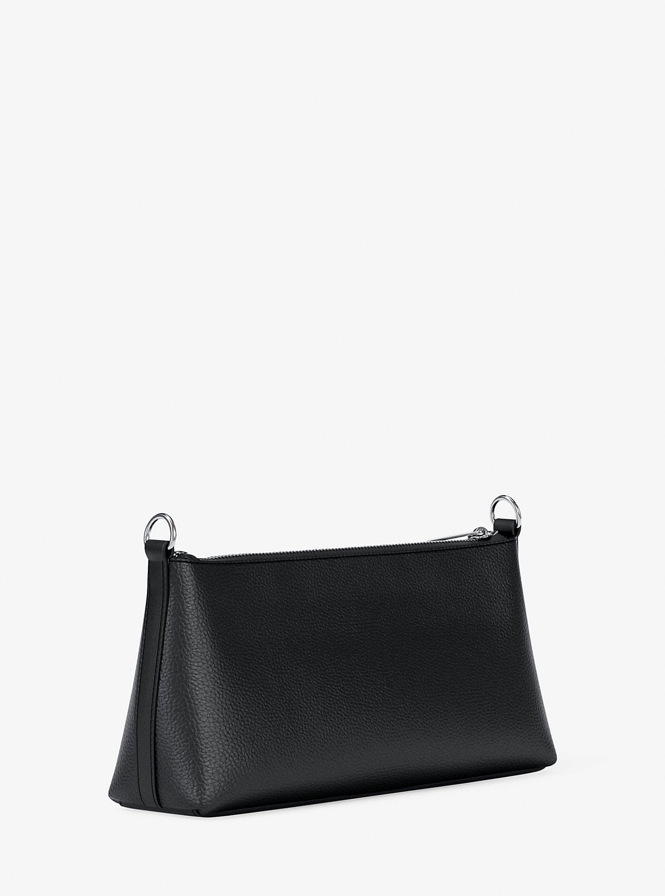 Michael Kors Carson Small Pebbled Leather Convertible Crossbody Bag Black
