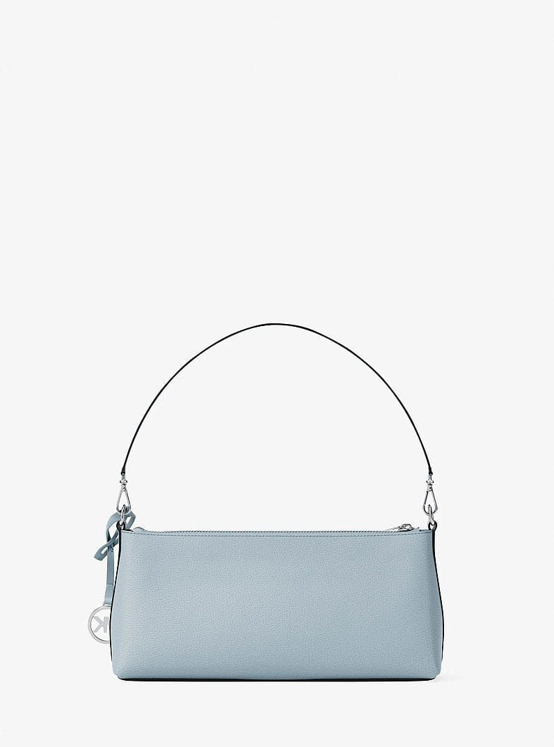 Michael Kors Carson Small Pebbled Leather Convertible Crossbody Bag Pale Ocean