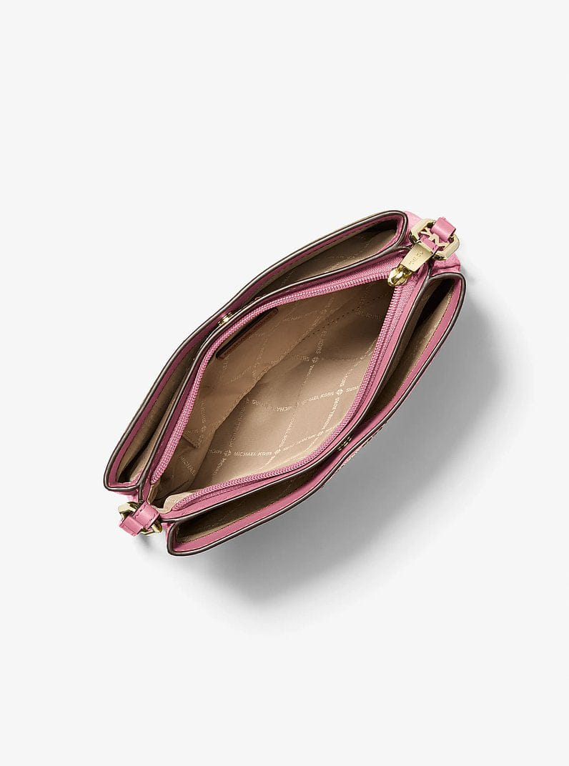 Michael Kors Trisha Medium Pebbled Leather Crossbody Bag Carnation