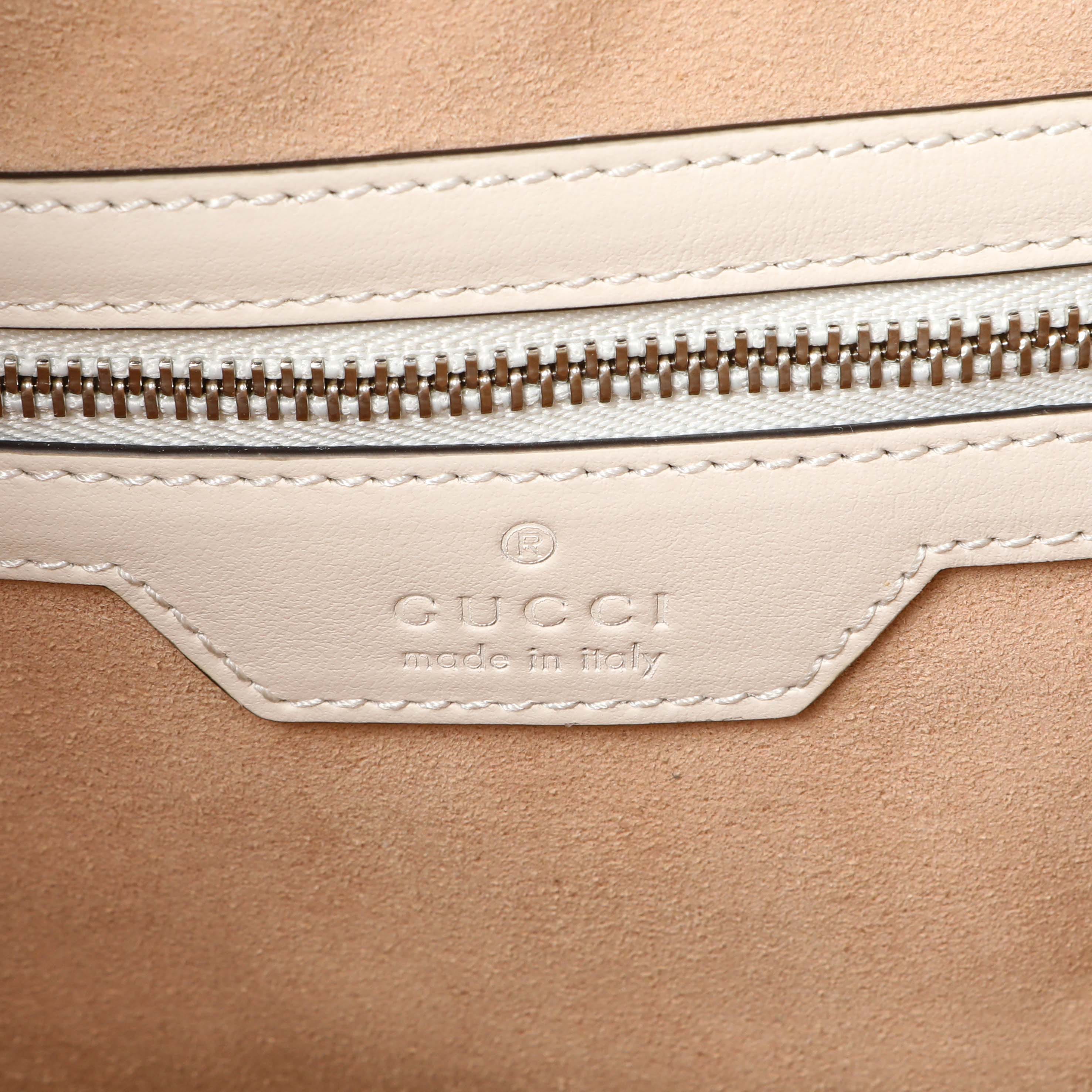 Gucci Cream Calfskin Matelasse Medium GG Marmont Shopping Tote