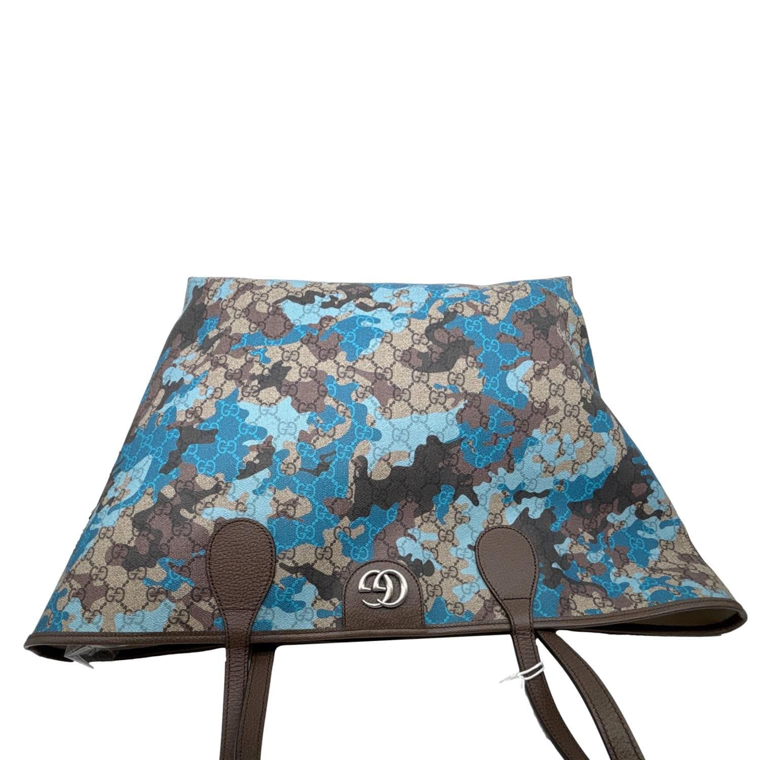 GUCCI Camouflage Large GG Supreme Canvas Tote Bag Blue 856774
