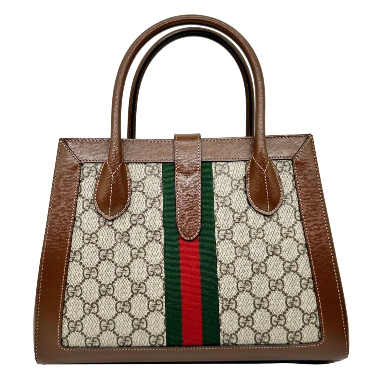 GUCCI Jackie 1961 Medium Web GG Supreme Canvas Tote Bag Beige 649016