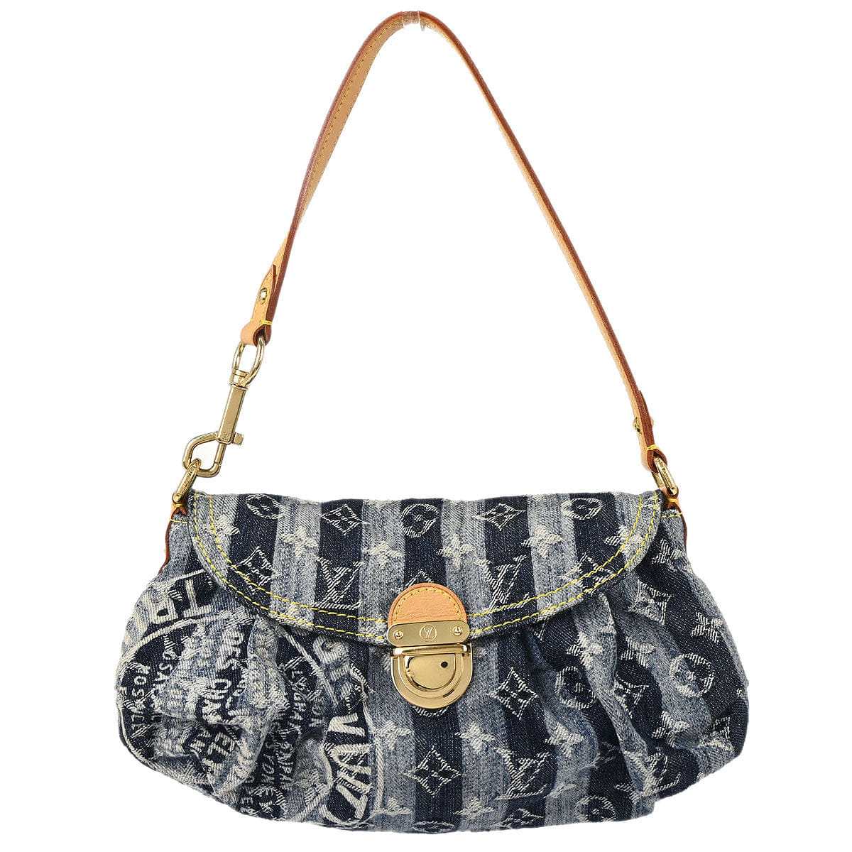 Louis Vuitton Blue Monogram Denim Mini Pleaty Raye Handbag M95333