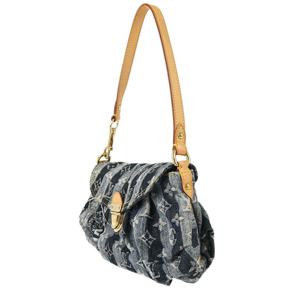Louis Vuitton Blue Monogram Denim Mini Pleaty Raye Handbag M95333