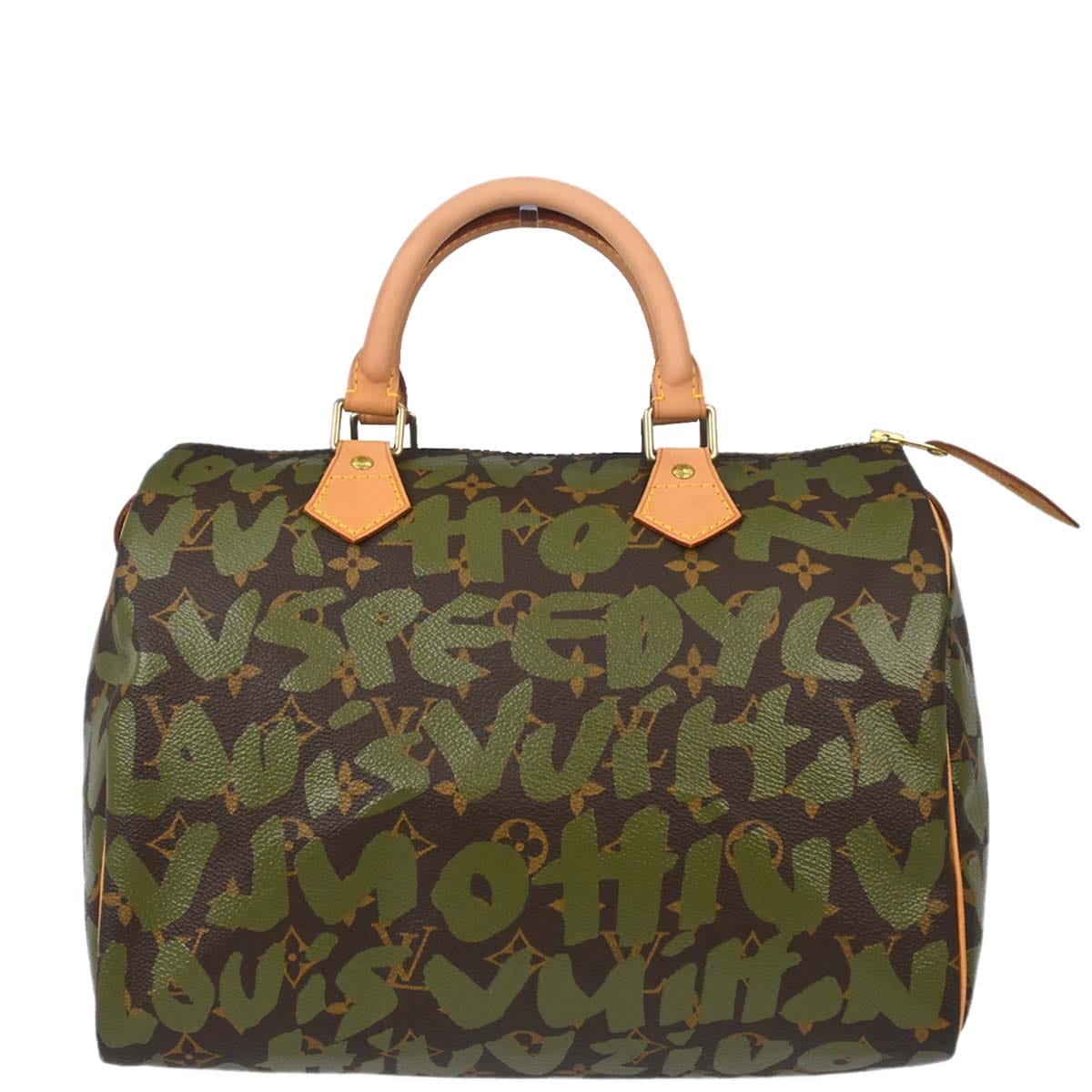 Louis Vuitton Khaki Monogram Graffiti Speedy 30 Handbag M92194