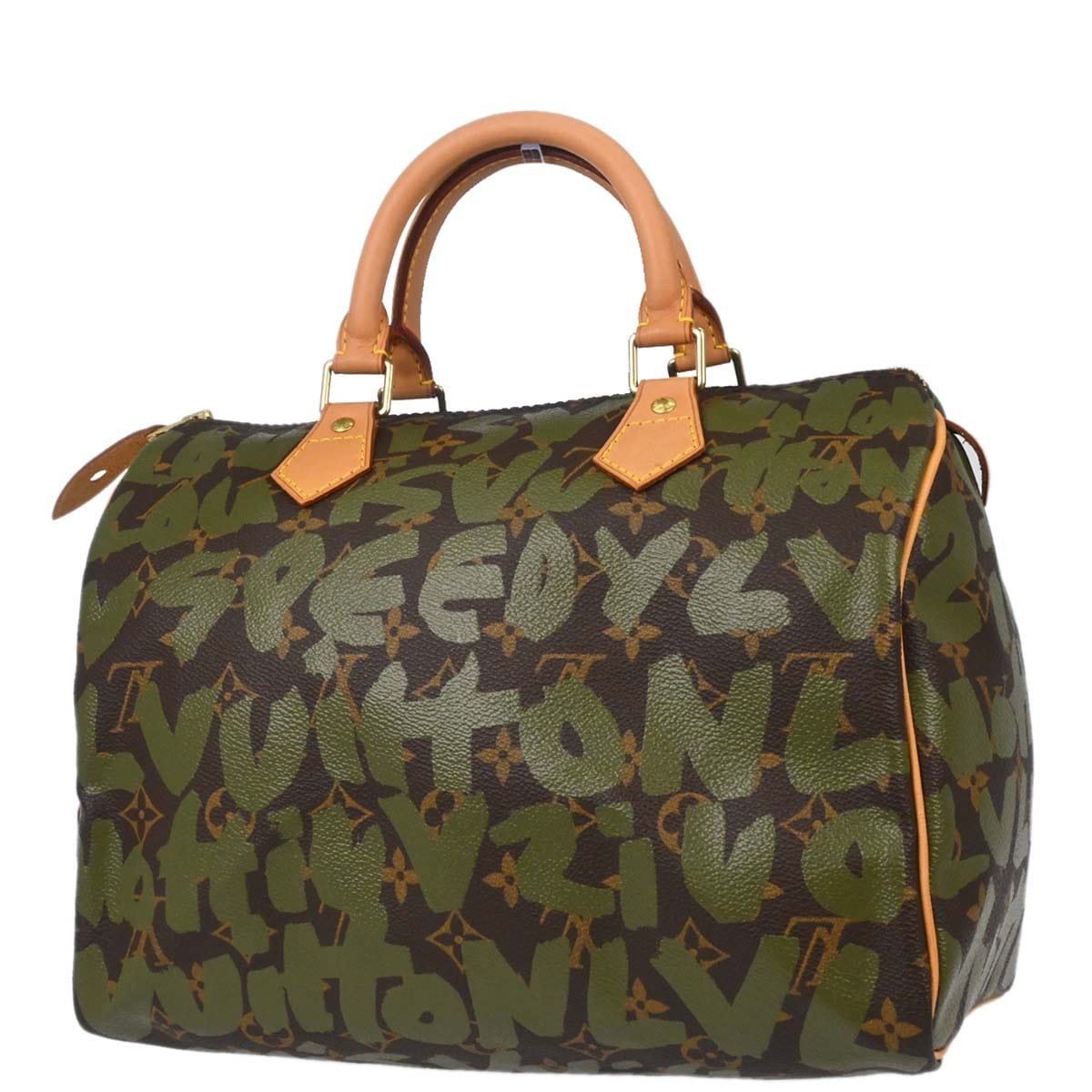 Louis Vuitton Khaki Monogram Graffiti Speedy 30 Handbag M92194