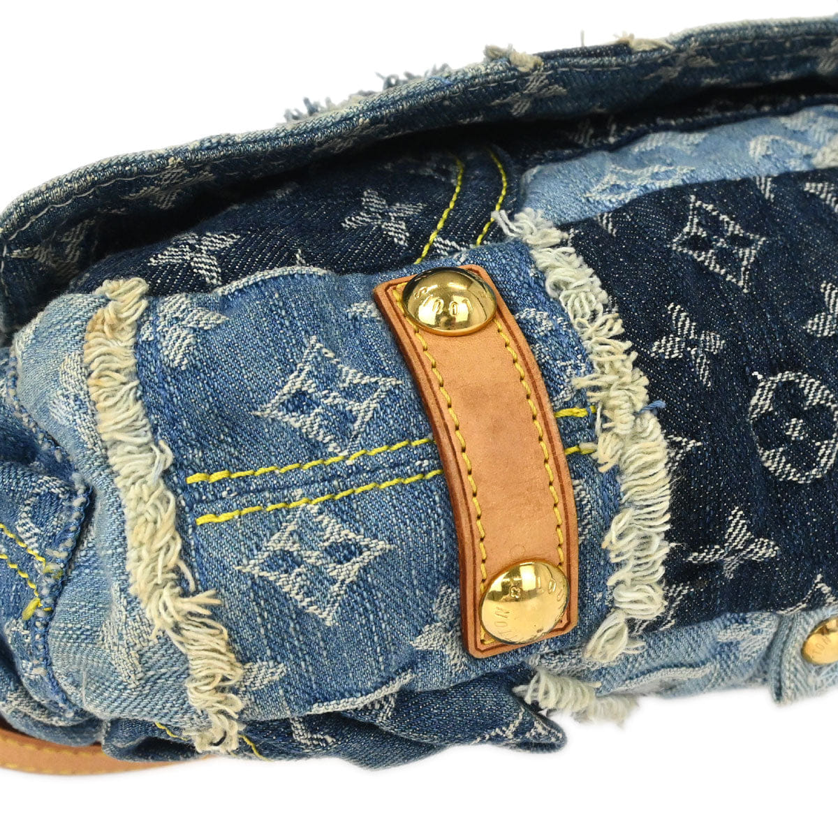 Louis Vuitton Monogram Denim Patchwork Postie 2way Shoulder Handbag M95374