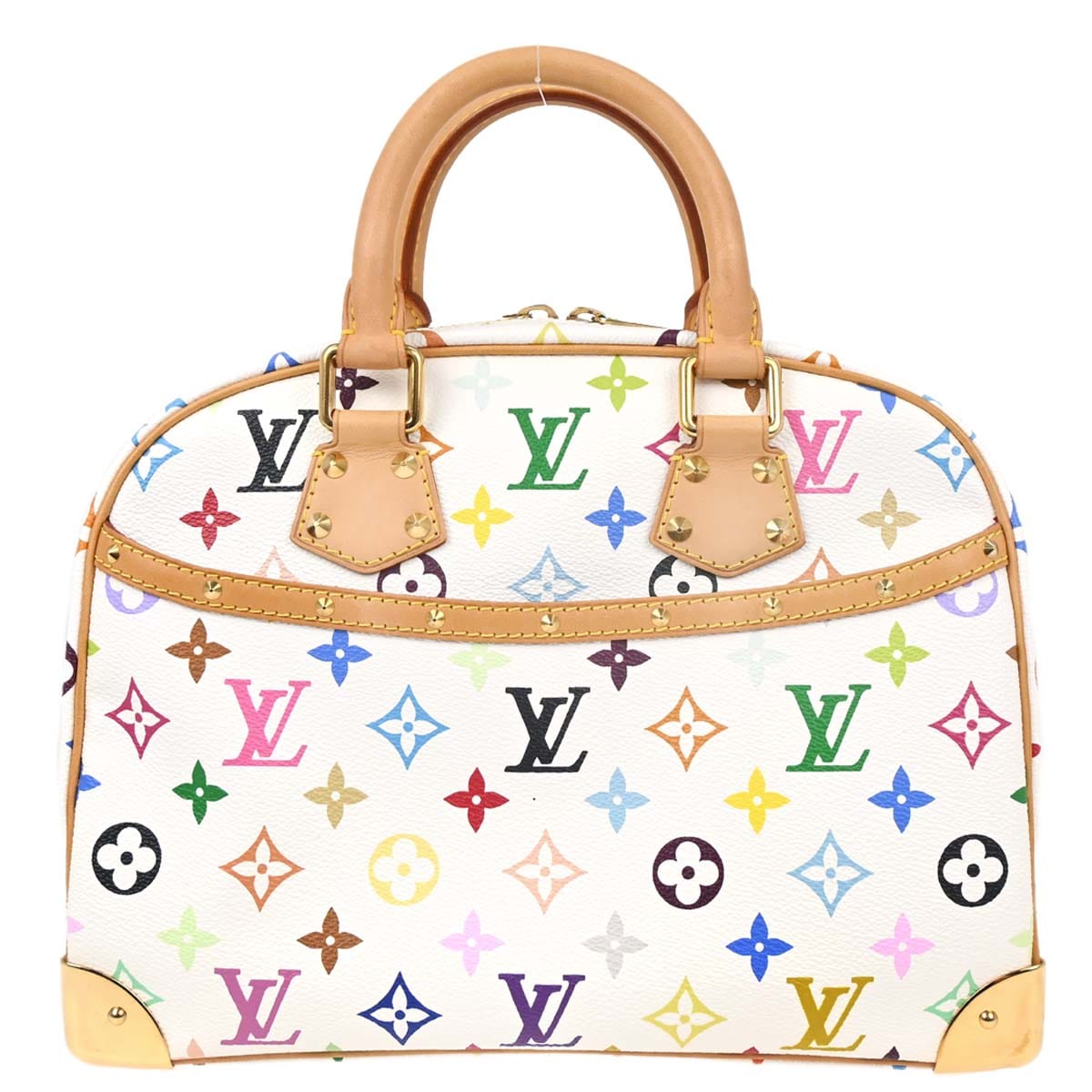 Louis Vuitton White Monogram Multicolor Trouville Handbag M92663