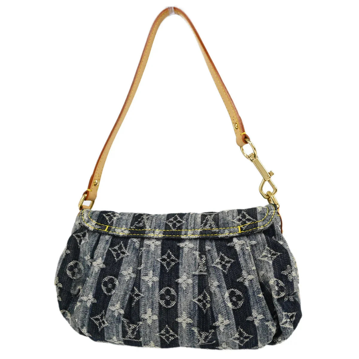 Louis Vuitton 2006 Blue Monogram Denim Mini Pleaty Raye Handbag M95333