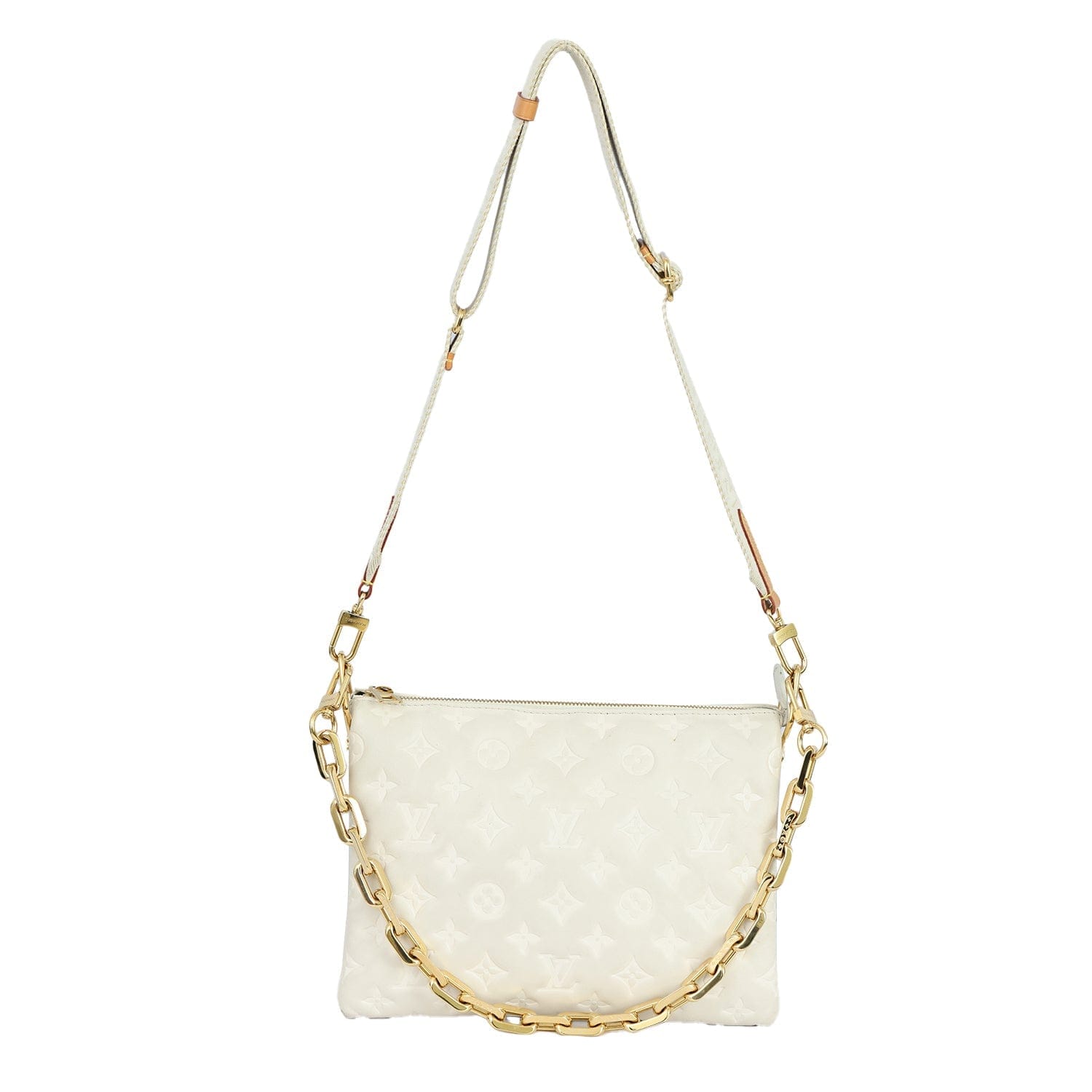 LOUIS VUITTON WHITE COUSSIN PM HANDBAG