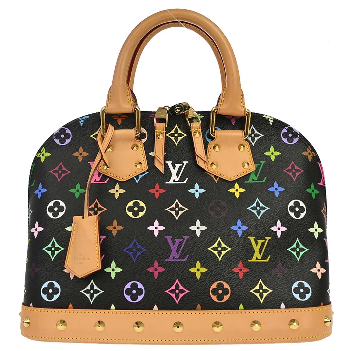 Louis Vuitton 2015 Black Monogram Multicolor Alma PM Handbag M40444