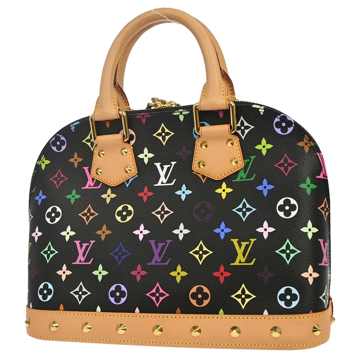 Louis Vuitton 2015 Black Monogram Multicolor Alma PM Handbag M40444