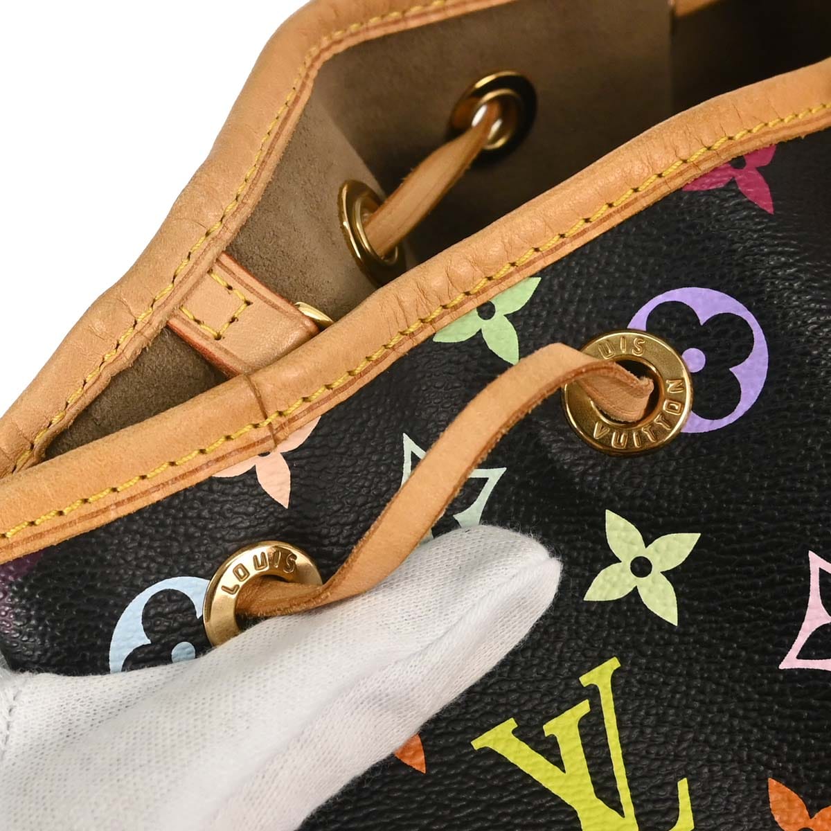 Louis Vuitton 2008 Black Monogram Multicolor Petite Noe Handbag M42230