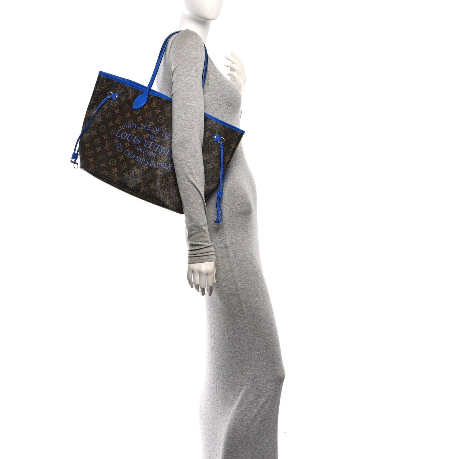 Louis Vuitton Monogram Articles de Voyage Ikat Neverfull MM Grand Blue