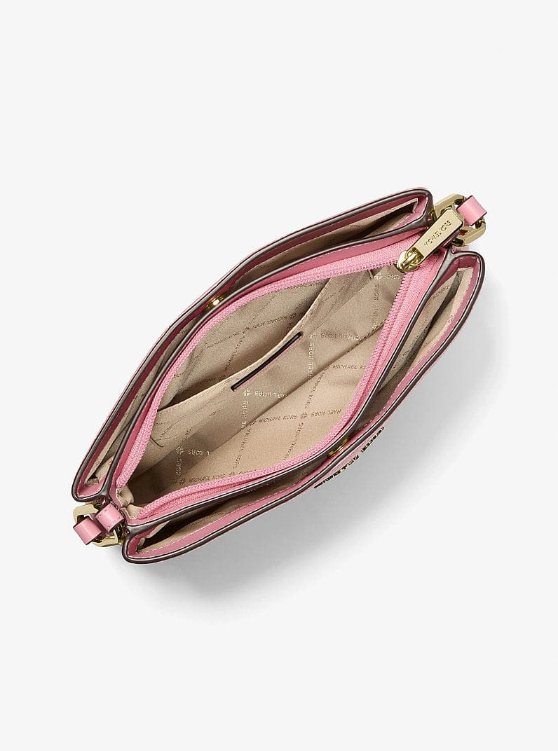 Michael Kors Trisha Pebbled Leather Crossbody Bag With Pouch Carnation