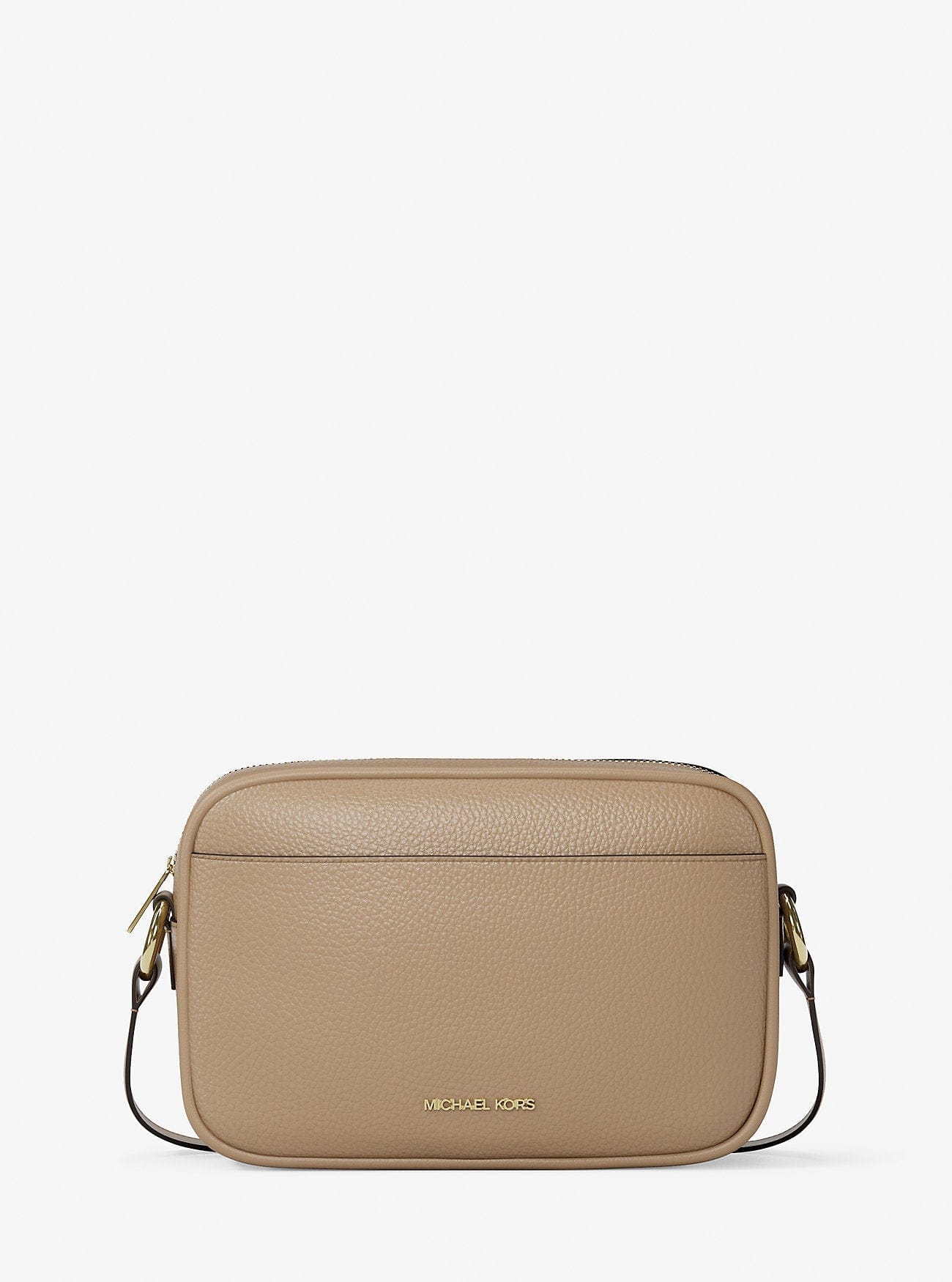 Michael Kors Jet Set Pebbled Leather Camera Crossbody Bag Camel