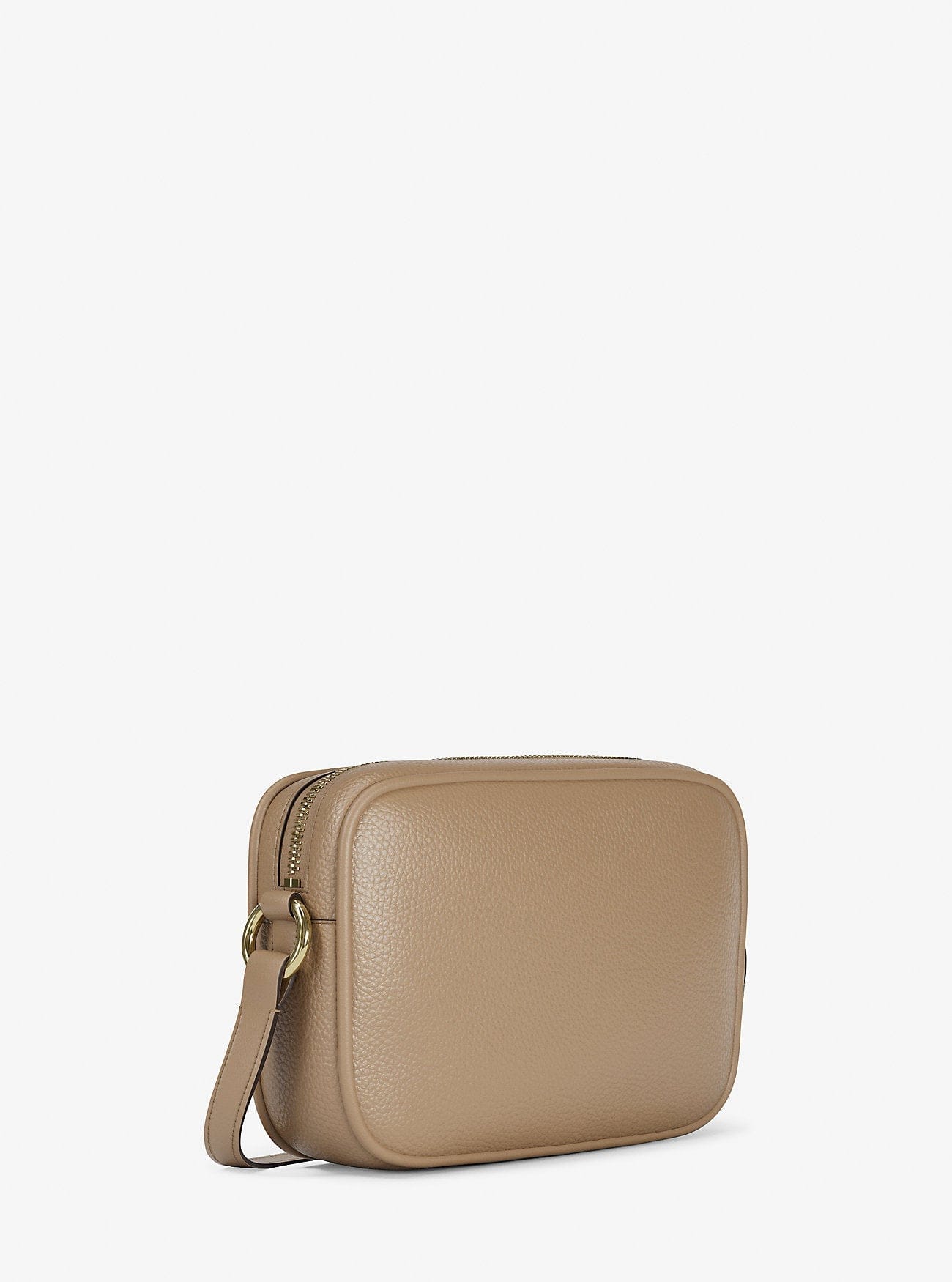 Michael Kors Jet Set Pebbled Leather Camera Crossbody Bag Camel