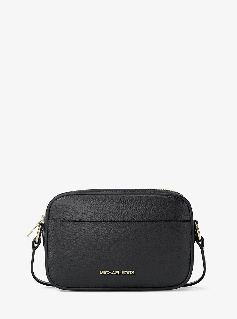 Michael Kors Jet Set Small Pebbled Leather Camera Crossbody Bag Black