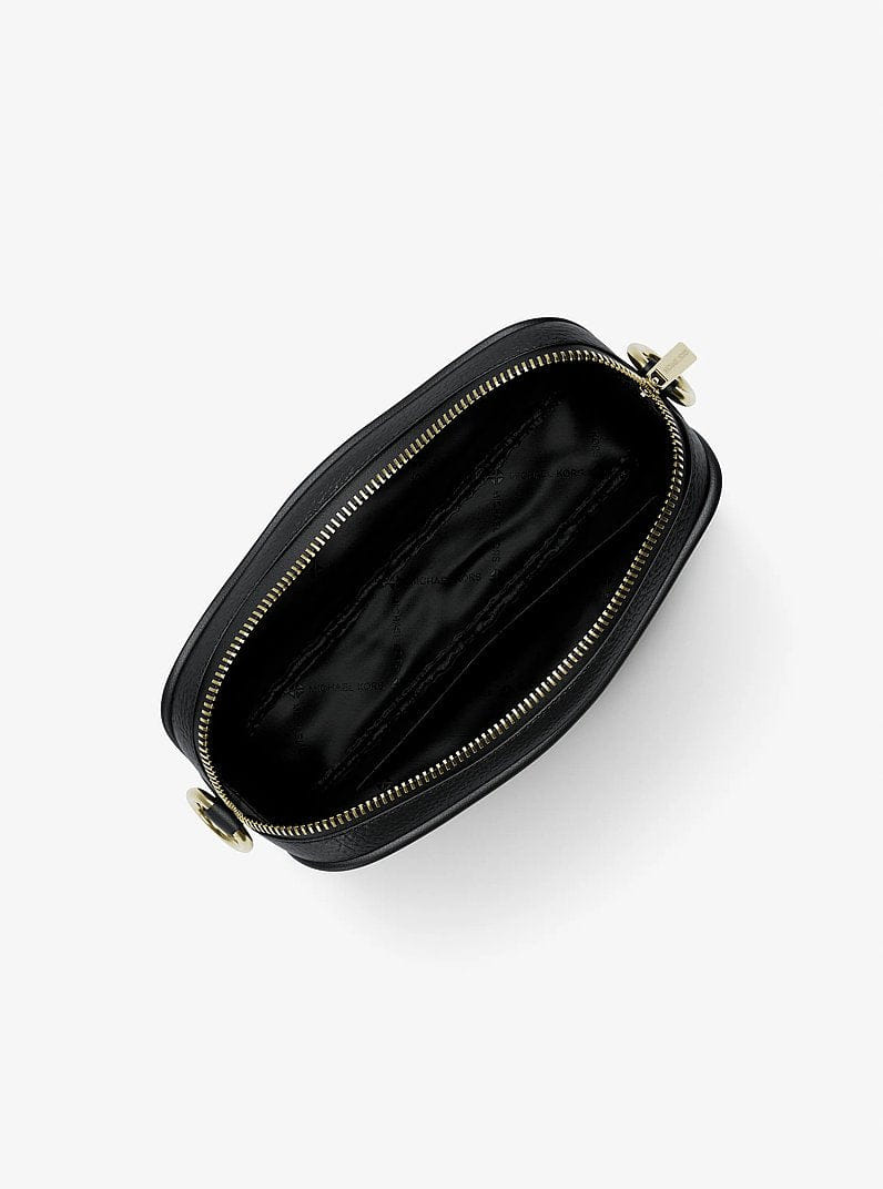 Michael Kors Jet Set Small Pebbled Leather Camera Crossbody Bag Black