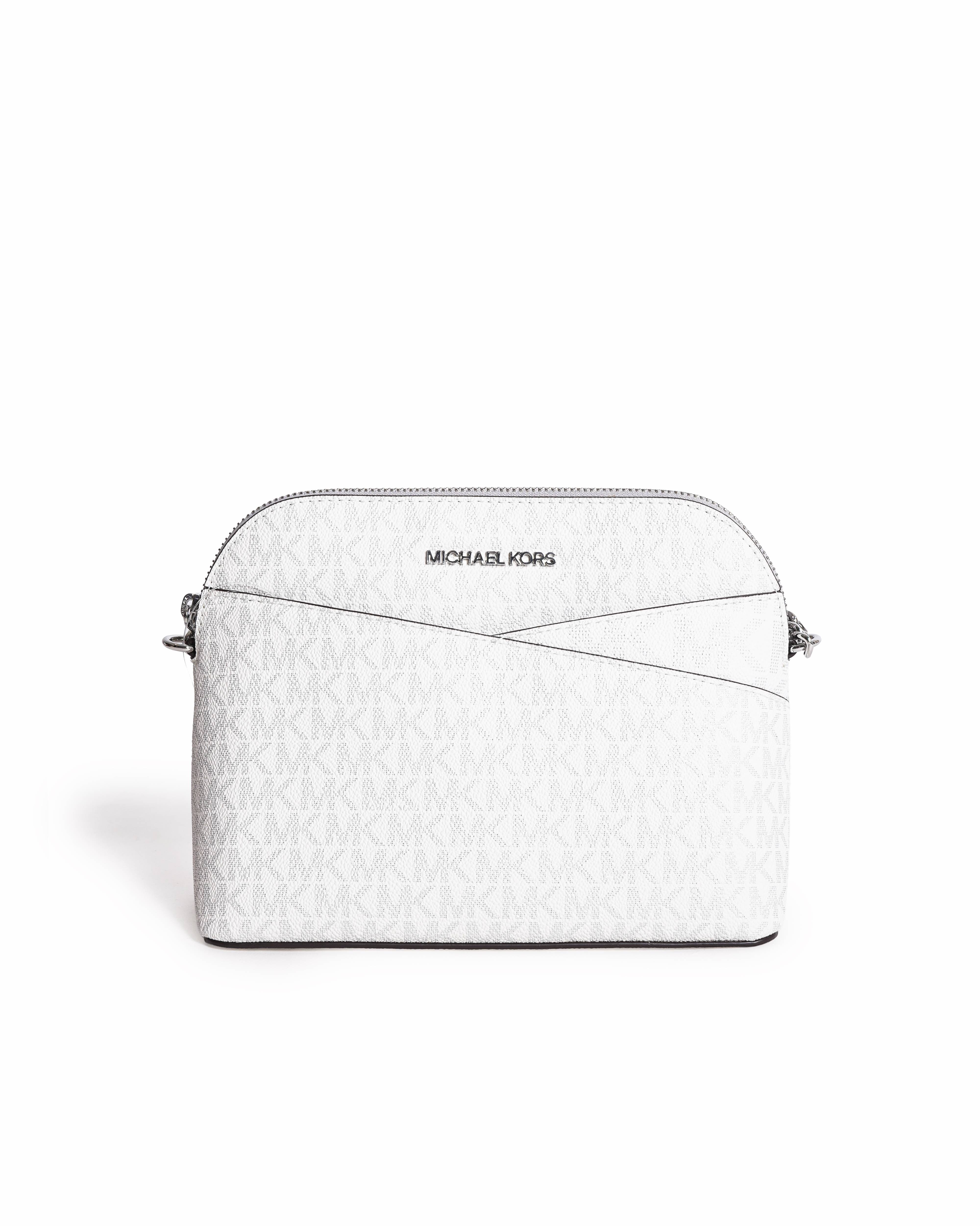MIchael Kors jet set travel metallic signature logo dome crossbody bag