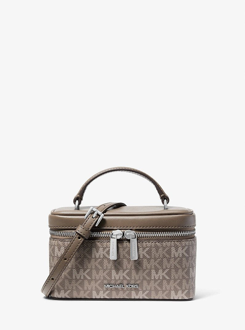 Michael Kors Vivi Small Signature Logo Vanity Crossbody Bag Mushroom