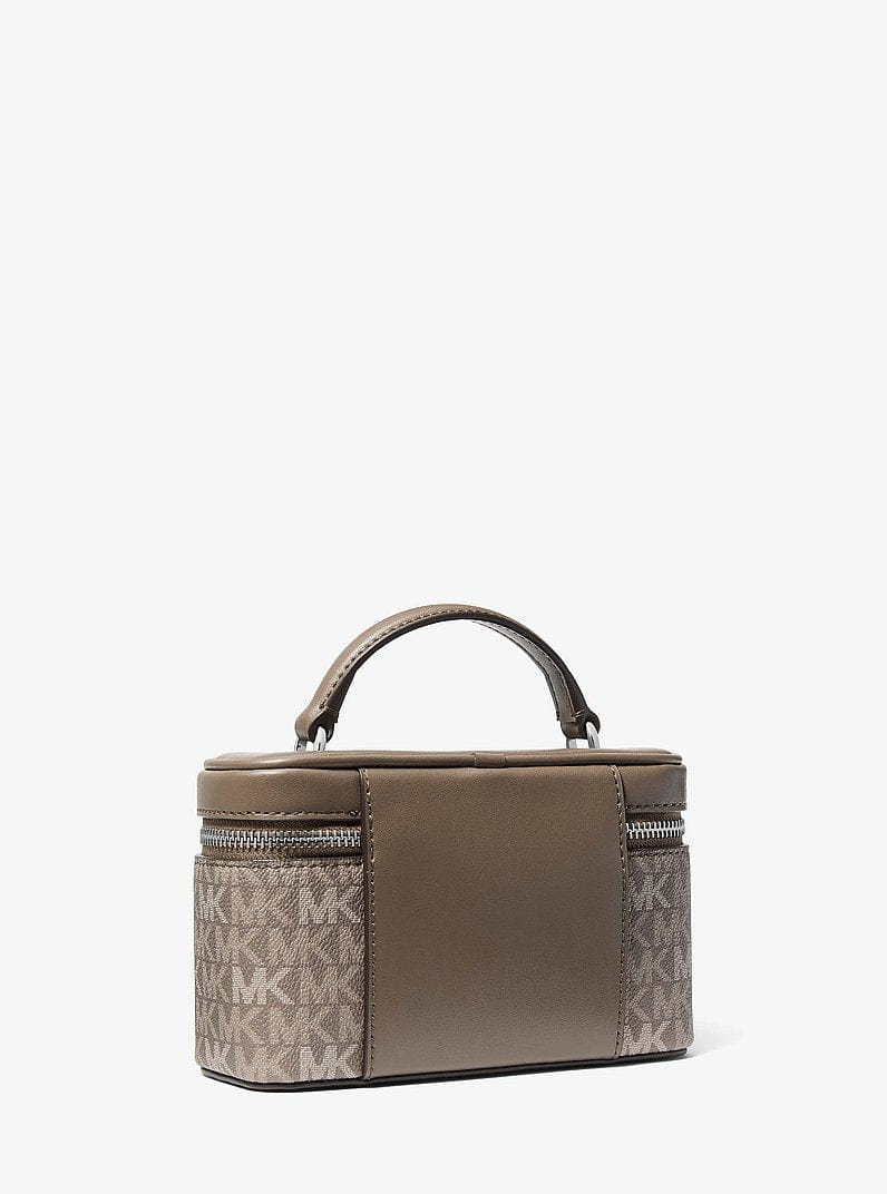 Michael Kors Vivi Small Signature Logo Vanity Crossbody Bag Mushroom