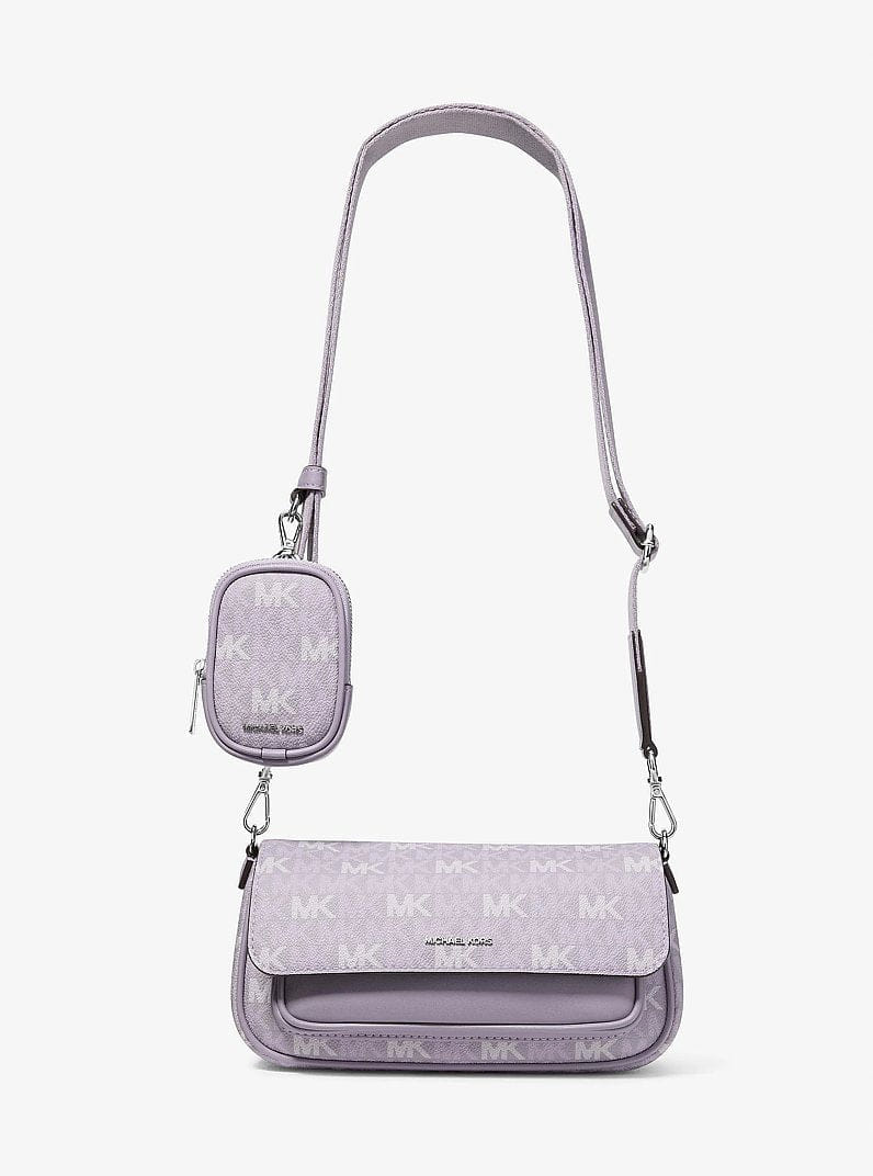 Michael Kors Jet Set Travel Small Signature Logo Crossbody Bag With Pouch Lilac