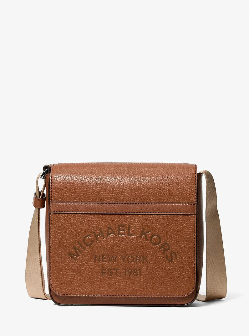 Michael Kors Cooper Pebbled Leather Crossbody Bag Luggage