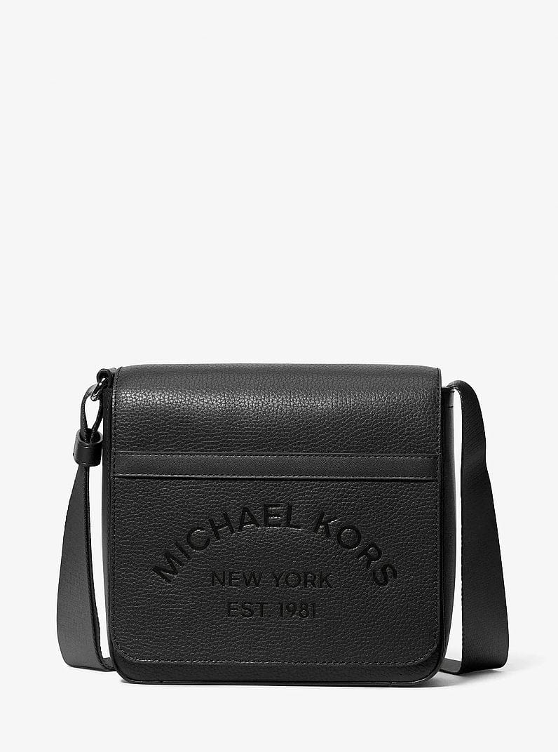 Michael Kors Cooper Pebbled Leather Crossbody Bag Black