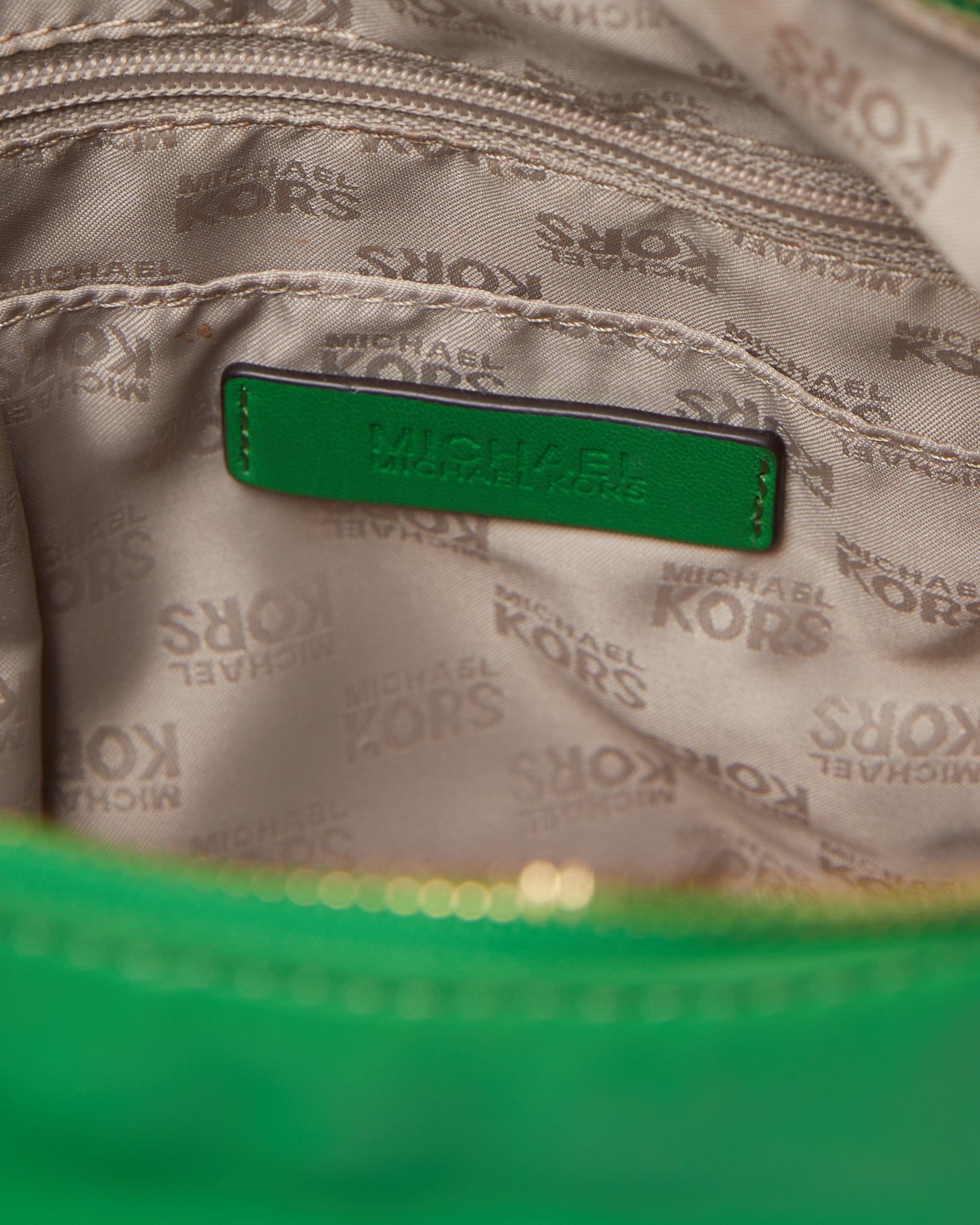 Michael Kors MK Green Leather Handbag