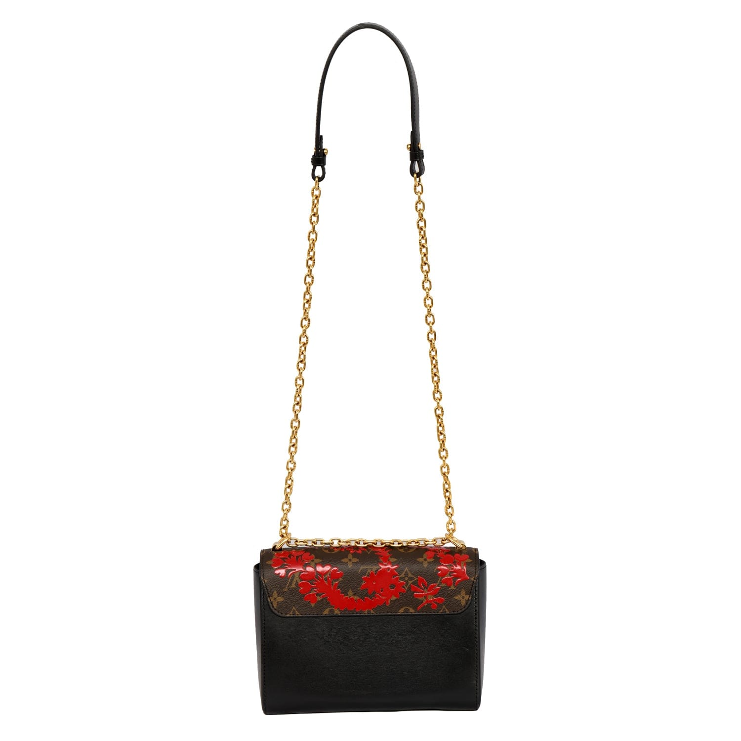 LOUIS VUITTON RED FLORAL BOTANICAL PRINT TWIST MM HANDBAG