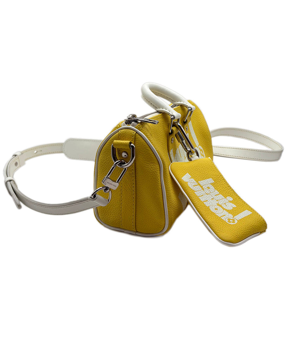 Louis Vuitton Yellow & White Leather Handbag